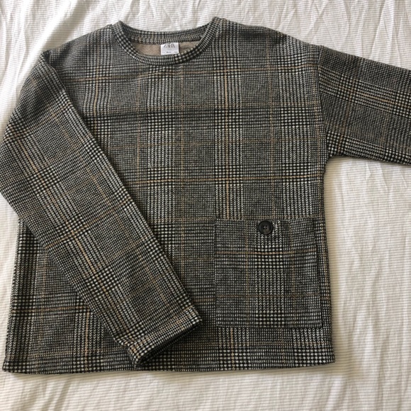 Zara long sleeve plaid top - Picture 1 of 4